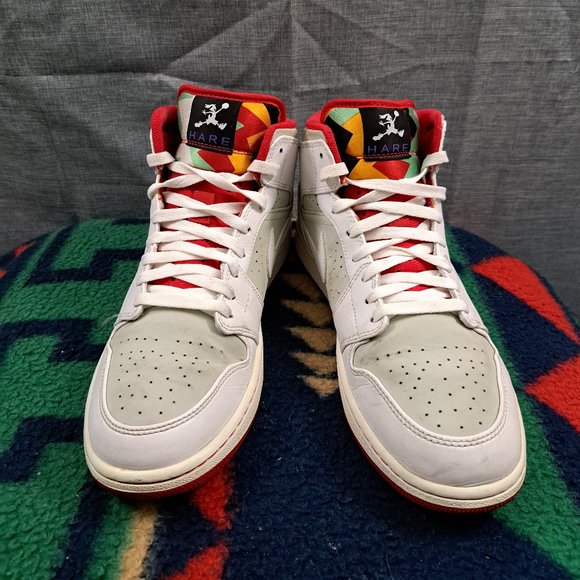 %Nike Air Jordan 1 Retro Mid OG Hare Size 10.5 Bugs Bunny White Red Grey AJ11 main image 8